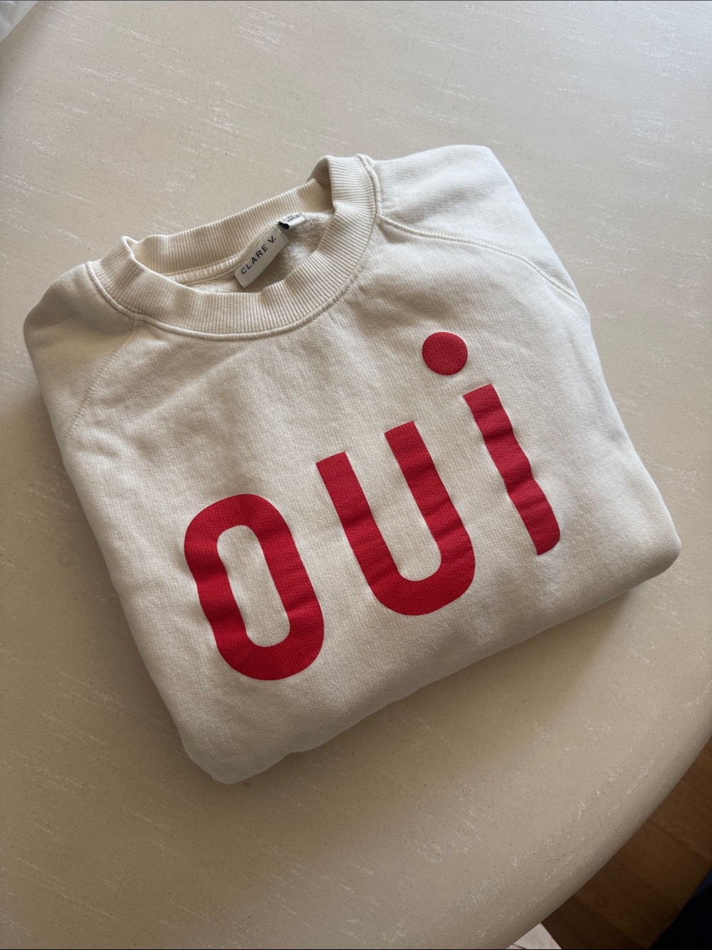 Clare V Cream Crewneck Sweatshirt